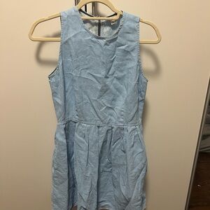 Light Blue Gap Sleeveless Chambray Dress